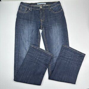 Tin Haul Womens Bootcut Jeans Dark Wash Distressed Stretch Denim W31-34”/34 Long